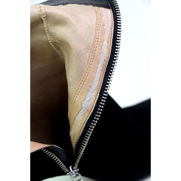 Michael Michael Kors BLACK REAL LEATHER SUEDE HIGH HEEL ROUND TOE ANKLE BOOTS 7M - Picture 14 of 16